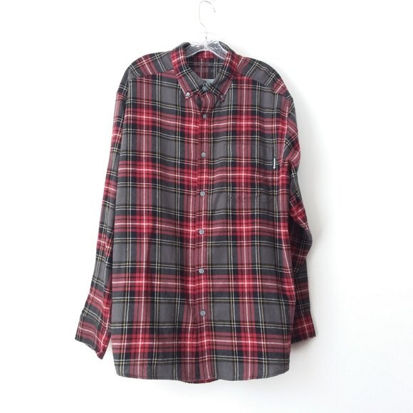 Wolverine Button Down Shirt 100% Cotton Red Long Sleeve Stripe Shirt XL - Picture 9 of 9